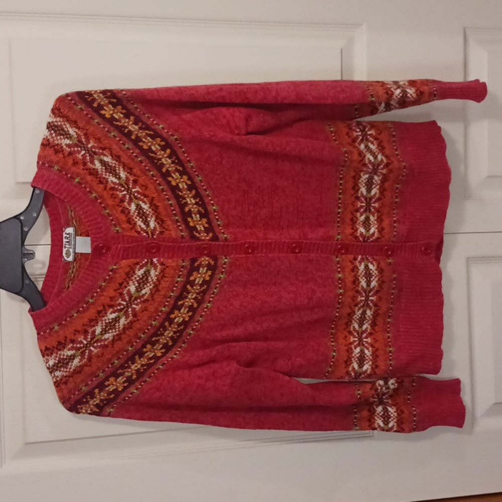 Vintage TIARA International cotton button down sweater - L